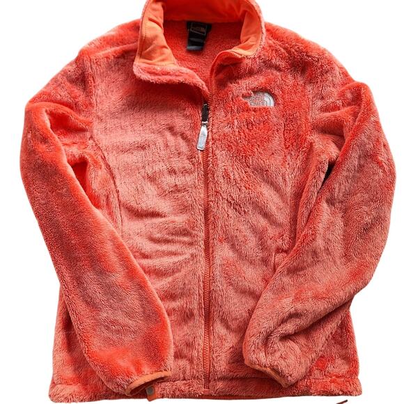 The northface Oitso fuzzy sherpa fleece fullzip jacket orange soft cozy warm - Picture 1 of 7